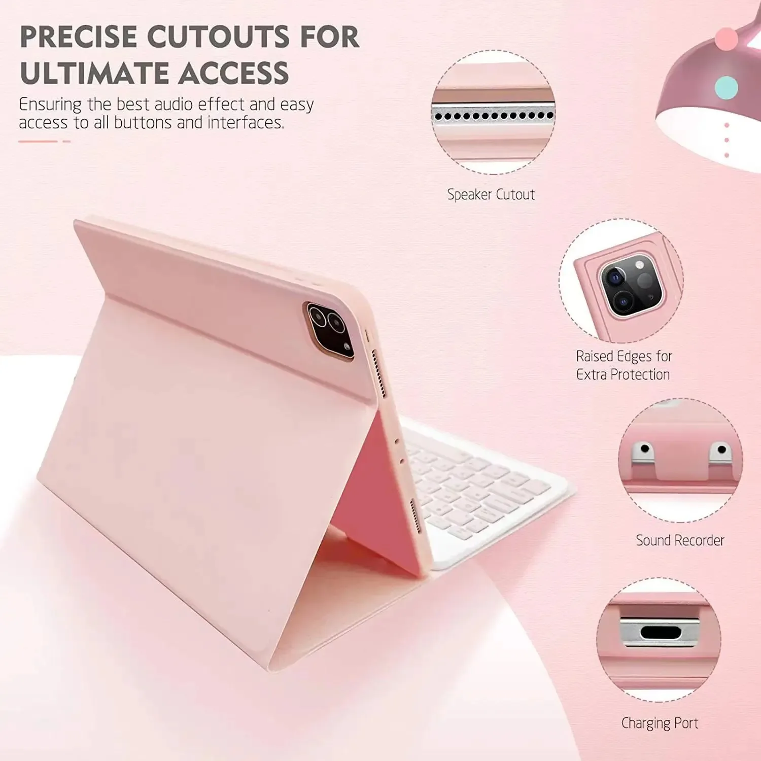 Premium Leather Tablet Case with Detachable Bluetooth Keyboard