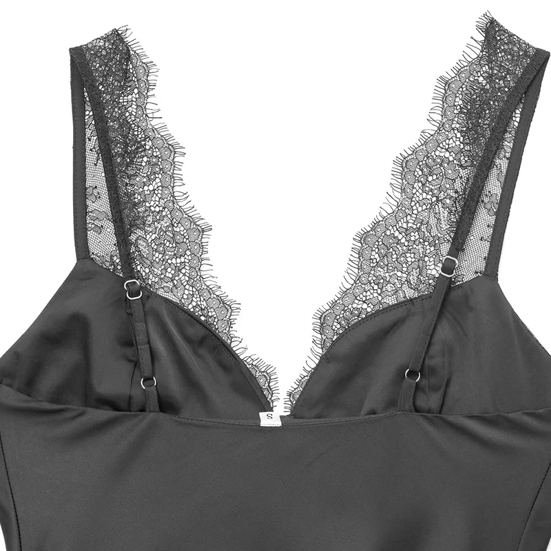 HXAO Schwarz Spitze Top Frauen Ärmellose Slip Sexy Tops Für Frau Korsett Party Leibchen Top Weibliche Gestellte Backless Tanks Und Camis – Detail 18