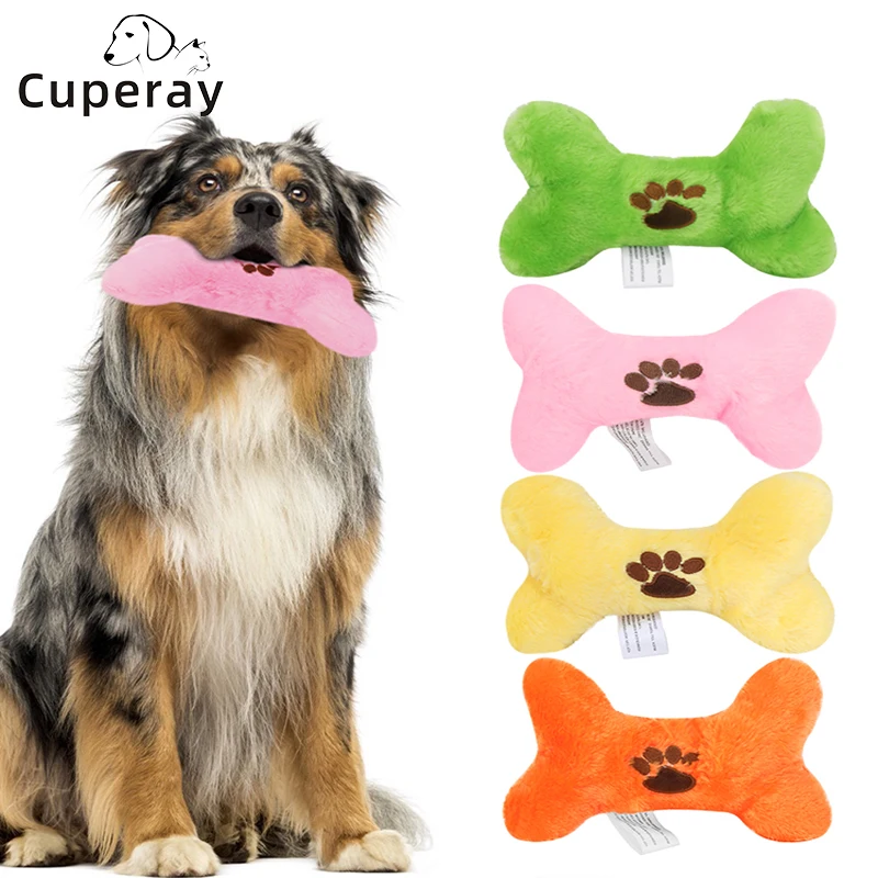 

Dog Squeaky Toy,Bone Pet Funny Squeaky Toy Dog Clean Teeth Interactive Training Plush Toy for Small Medium Large Dogs and Cats