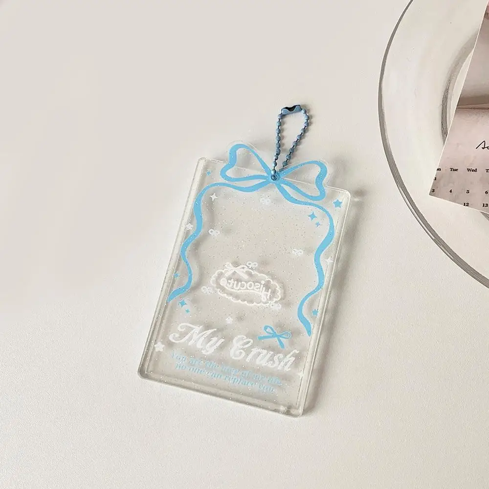 INS Bowtie Acrylic Photocard Holder Korean Ins Idols Photo Frame 3 Inch Cute Sweet Card Desktop Decor Card Sleeve 3