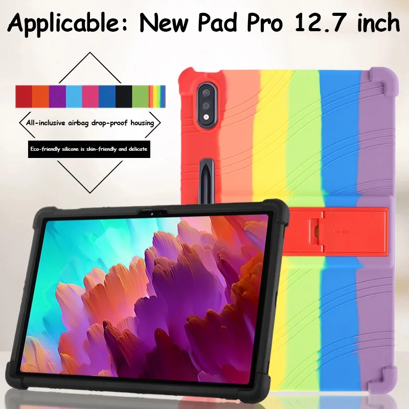 

For Lenovo Xiaoxin Pad Pro 12.7 Case Stand Cover Tablet Silicone For Lenovo Tab P12 12.7 inch 2023 TB-371FC Kickstand