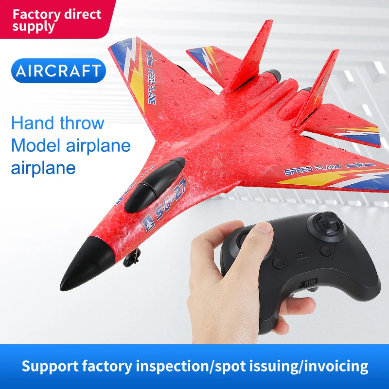 RC Aircraft SU27 Plane 2.4G Radio Control Glider Remote Controlled Fighter Plane Foam Airplane Model Toys for Children Boys 3