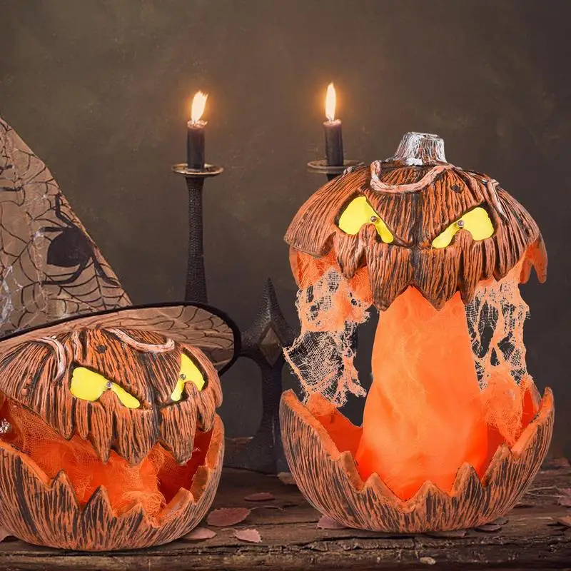 

Halloween Pumpkin Lights Decorations LED Pumpkin Ornament Lantern With Creepy Sound For Desktop Thanksgiving Party Living Room