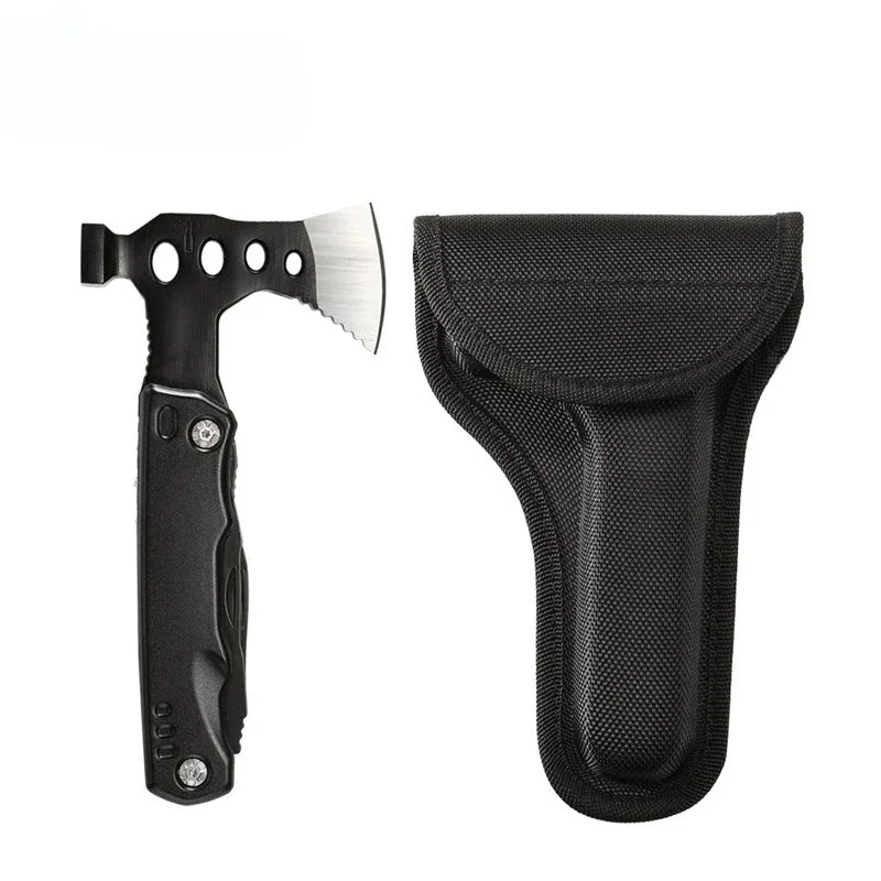 Outdoor camping emergency multifunctional sheep horn hammer, car mounted pliers, wrench integrated portable safety escape
