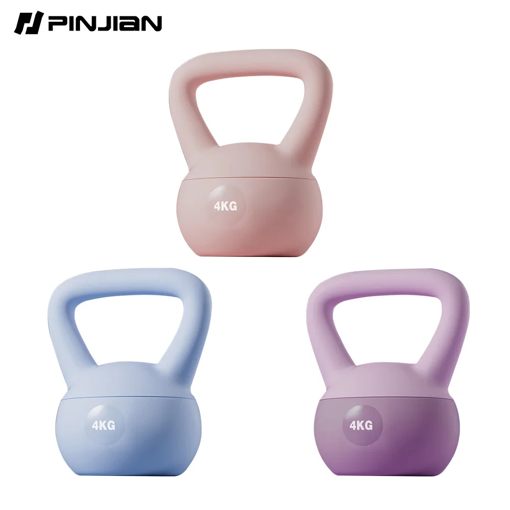 PINJIAN PVC 소프트 케틀벨 스쿼트 근력 트레이닝 케틀벨, 피트니스 리프팅 냄비, 덤벨 피트니스 덤벨 무게추, 체육관 주전자
