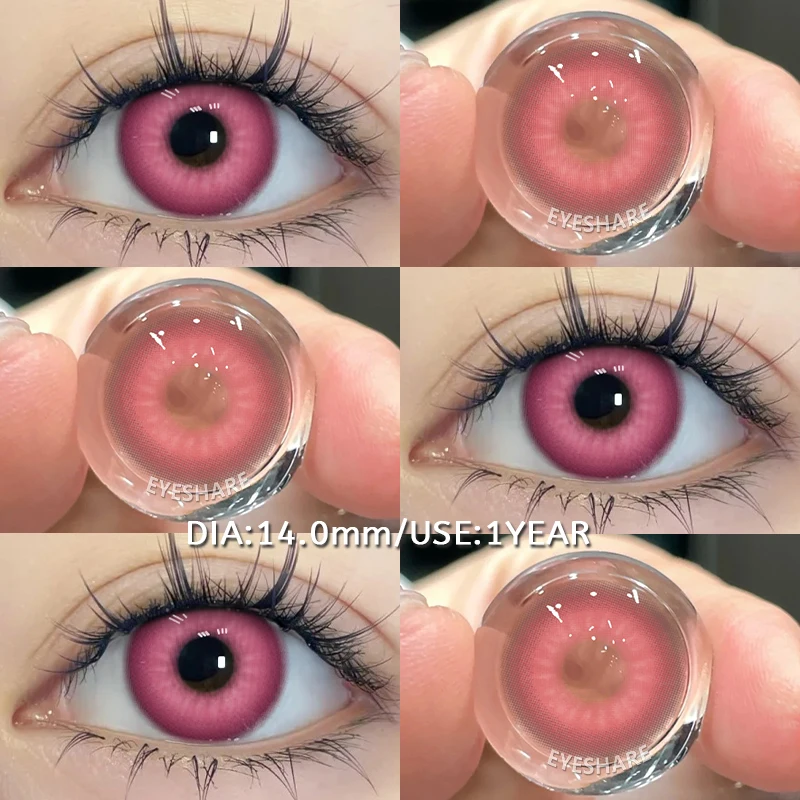EYESHARE Rosa farbige Kontaktlinsen für Cosplay, lila Augenkontakte, 2 Stück, Cos-Zubehör für Party, farbige Kontaktlinsen, jährlich – Detail 8