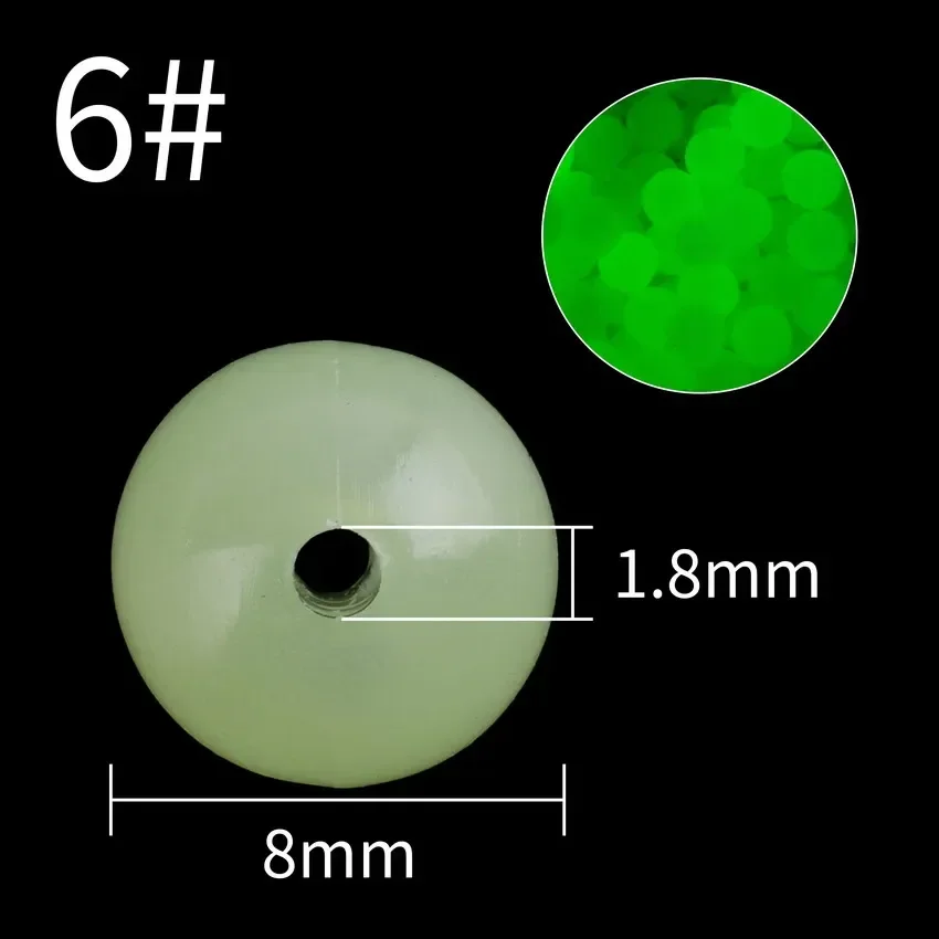 Aorace 100-pieces Hard Fishing Beads 4mm-10mm Green Plastic Beads