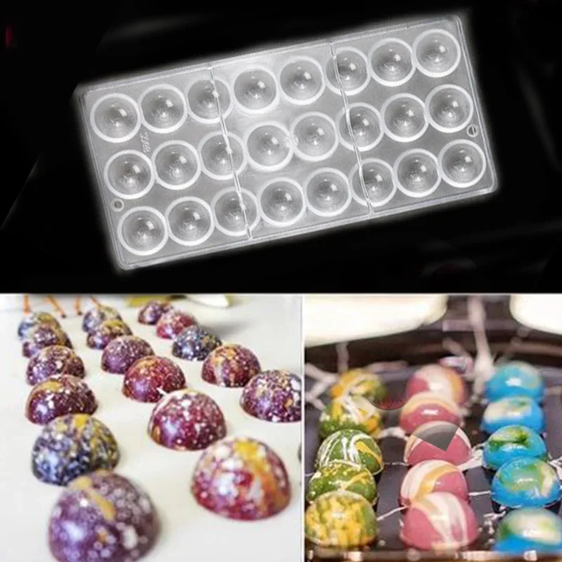 Belgian Style Chocolate Mold Round Bullet Head Creative DIY Baking Mold Kitchen Tools PE Hard Plastic