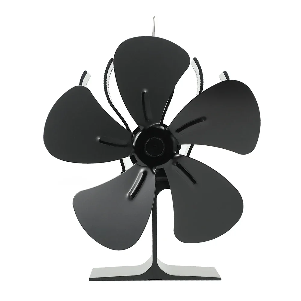 

Five-leaf Fans Attachment Thermal Power Fireplace Fan Blade Fan Heat Powered Stove Fan Eco Friendly Log Burner Fireplace