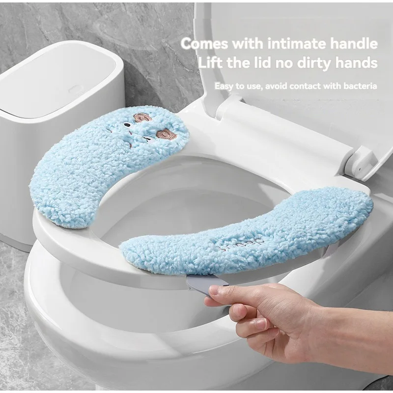 Cartoon Sheep Toilet Mat Seasonal Universal Adhesive Toilet Seat Cover Reusable Toilet Seat Cushion Bathroom Accessories 3