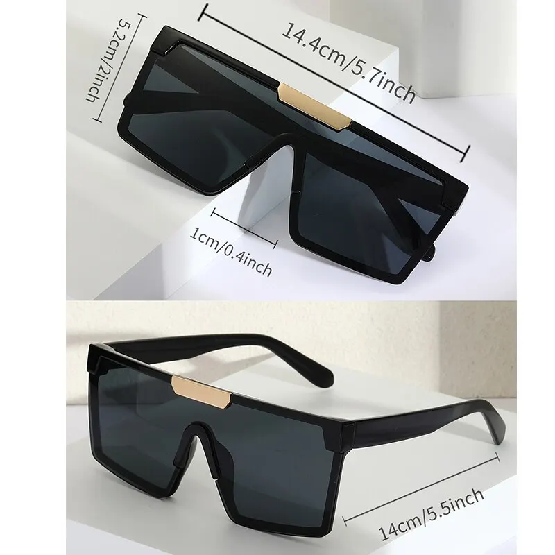 2023 Vintage Männliche Flache Top Sonnenbrille Männer Marke Schwarz Quadrat Shades UV400 Gradienten Sonnenbrille Für Frauen Kühlen Ein Stück_voghion.com