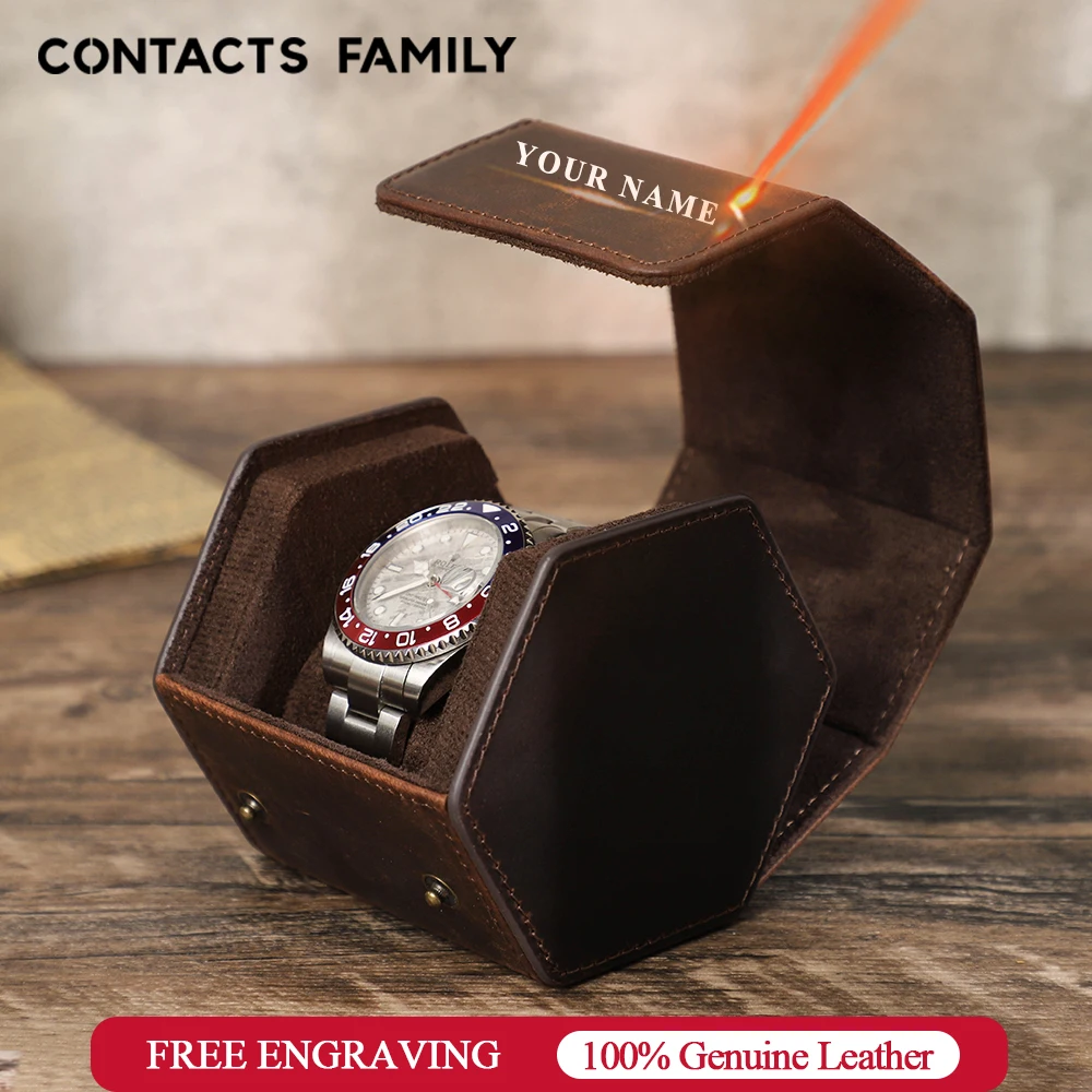 

Luxury Leather Watch Box Organzier Single Watch Travel Case Watch Storage for Wristwatch Gift Packaging Retro Style Men Women