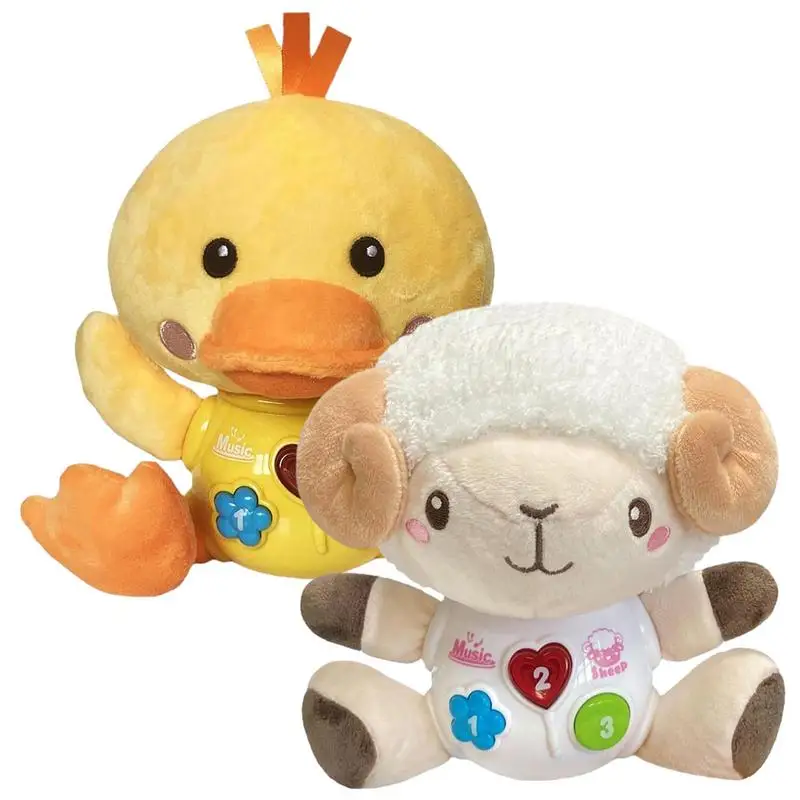 

Soothing Stuffed Animals Infant Baby Musical Stuffed Animal Cute Stuffed Animal Comfort Doll Gifts for Desktop Kid Room