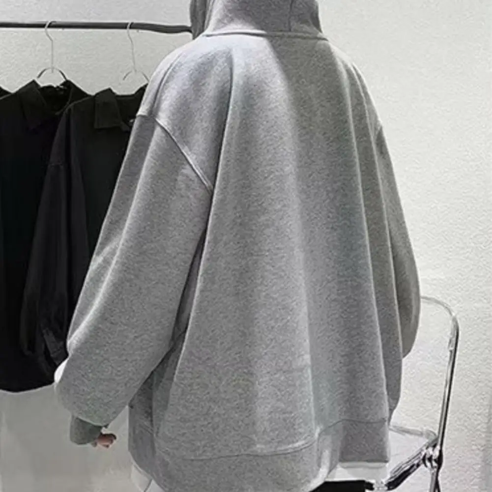 

Trendy Couple Autumn Coat Loose Zipper Women Autumn Coat Comfortable Unisex Women Autumn Coat