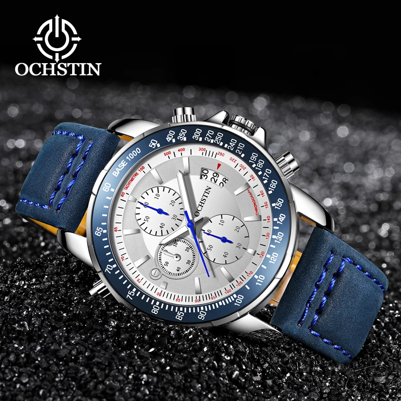 Ochstin 2024 New Sporty Street Style Pilot Series Original Multi functional Quartz Movement Watch Men's Quartz Watch honeyfly jtt halogen lamp 500w 1000w 110v 220v e40 e39 warm white ip65 metal halogen quartz tube street light marine lamp