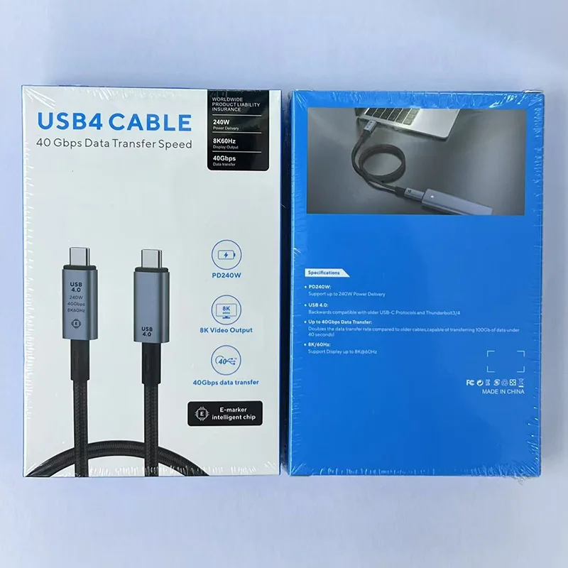 High-Speed USB4 Cable - 40Gbps, 240W, 8K, Fast Charging & Data Transfer