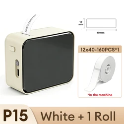 Marklife P15 Mini Portable Thermal Label Printer with Adhesive Sticker Paper (HD White 1Roll)
