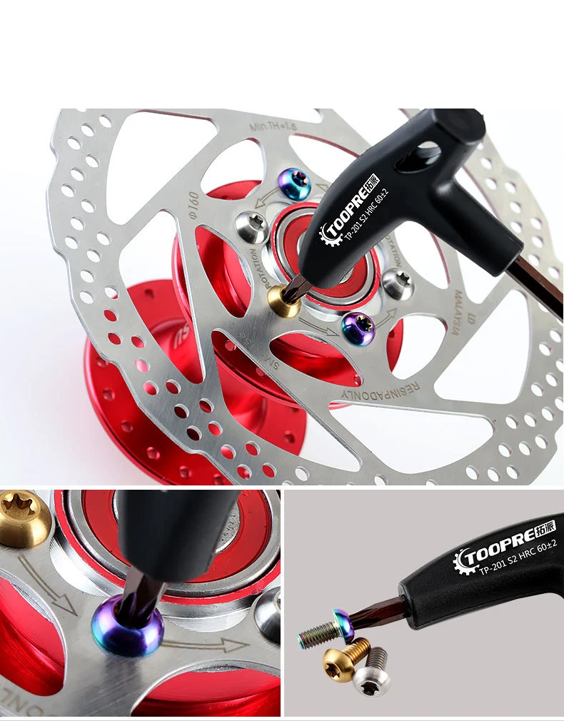 T25 Griff Torx Schlüssel Mountainbike Scheibenbremse Schraube Installation und Abriss Schlüssel Fahrrad Werkzeuge Fahrrad Zubehör – Detail 6