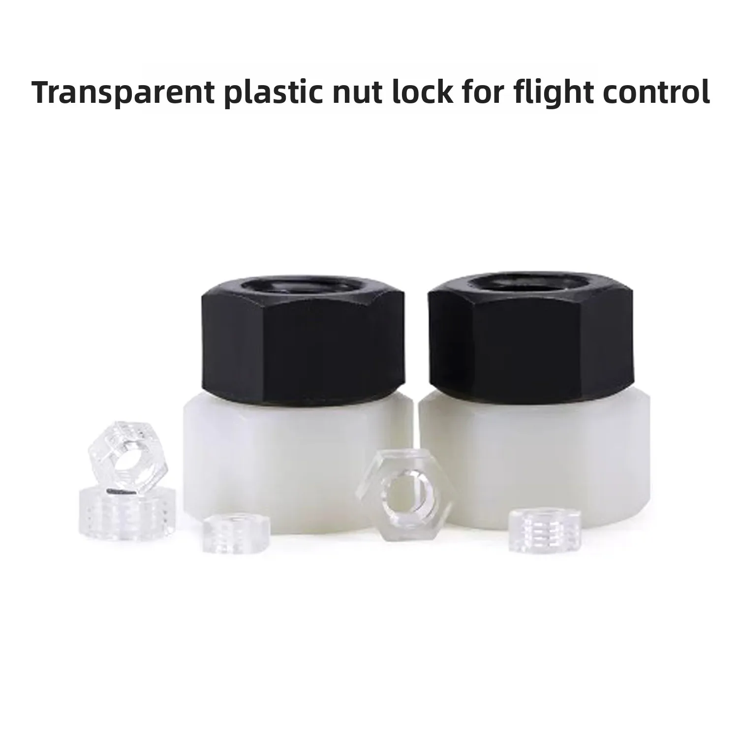 Écrous hexagonaux nylon transparents M2 M3 en vrac, parfaits pour assemblage de contrôleur de vol.