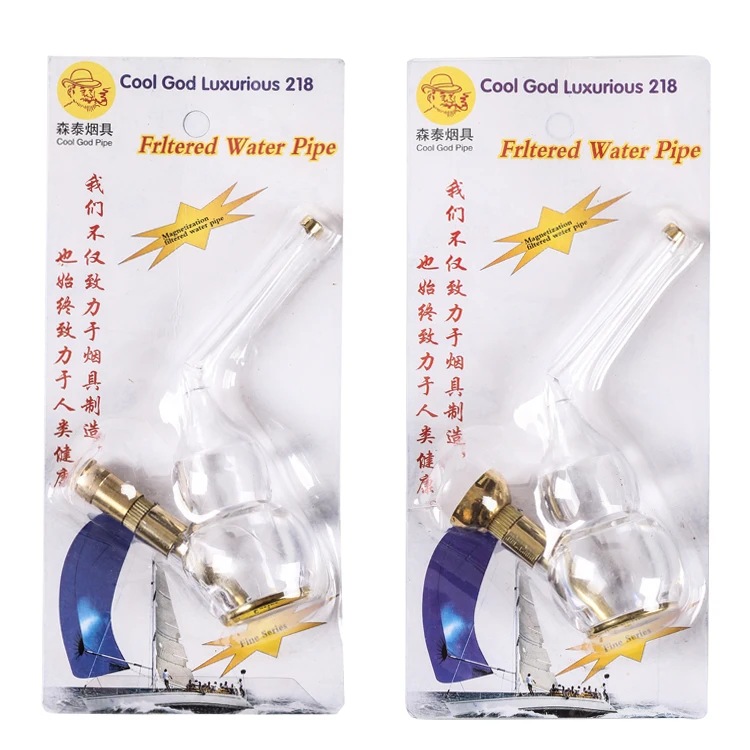 New 1pcs Water Smoking Tobacco Pipe Cigarette Holder Filter Cigar Smoke Mini Hookah Gold KY218 images - 6