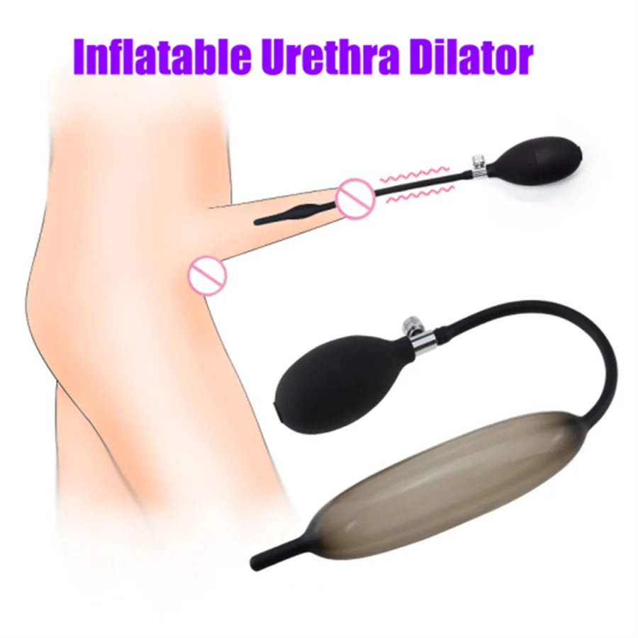 

Inflatable Expandable Penis Plug Silicone Horse Eye Stick Urethra Catheter Dilator Penis Insert Device Sex Toys Masturbator