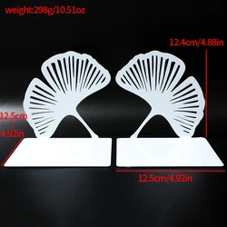 Elegant Ginkgo Leaf Metal Bookends for Home and Office Decor (B338)
