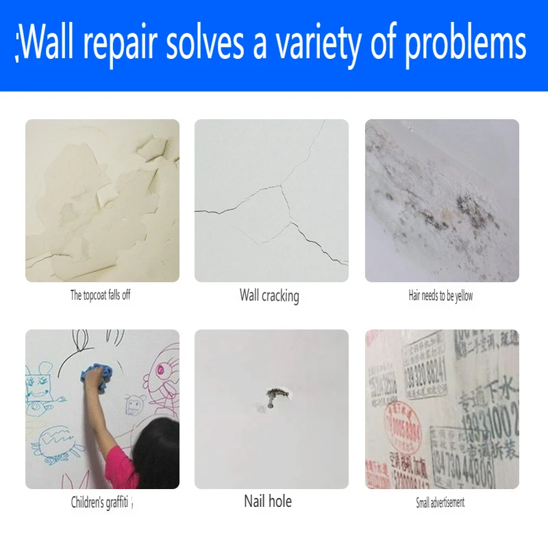 White Wall Self-painting Latex Paint Home Wall Repair, Putty Renovation, Graffiti Stain Removal All-purpose Repair Paste