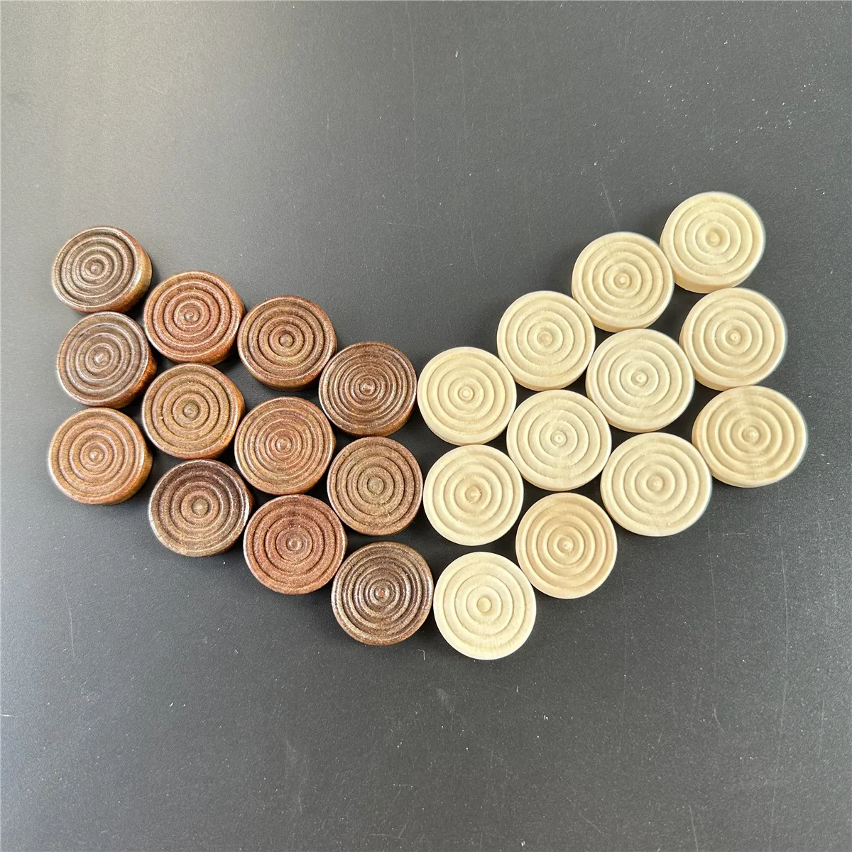 2.5cm/0.98inch round Wooden Checkers Round International Checkers Pieces Board Game Backgammon Accessories 24pcs/set