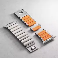 Bracelet en caoutchouc fluoré élastomère titane pour Apple Watch Ultra 3 2 1 49mm 10 11 46mm, bracelet magnétique pour Iwatch 9 8 7 45mm 6 SE 3 44mm 6