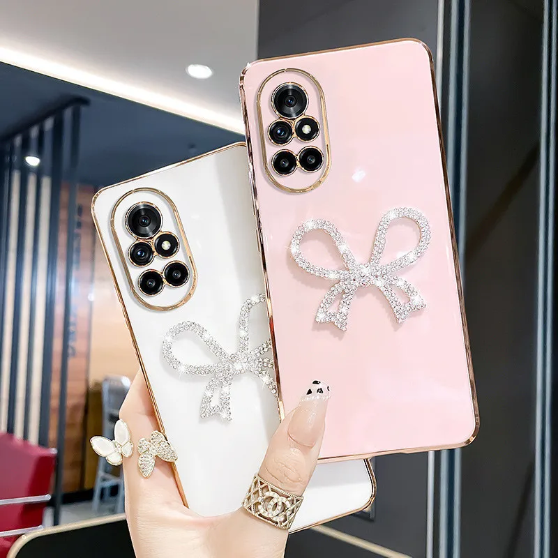 Coque de téléphone de luxe à paillettes avec nœud en diamant pour Samsung Galaxy S25 S23 Ultra Coque en silicone pour Samsung S24ultra S22Plus S21FE S20FE s10_voghion.com