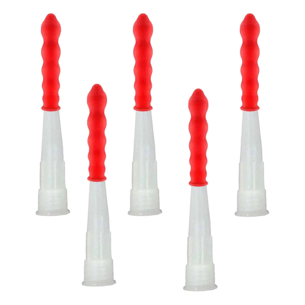 5 Set Caulking Nozzles Cap Caulk Glue Tip Sealing Cap For Sealing And Preserving Red Caulk Saving Saver Tube Covers
