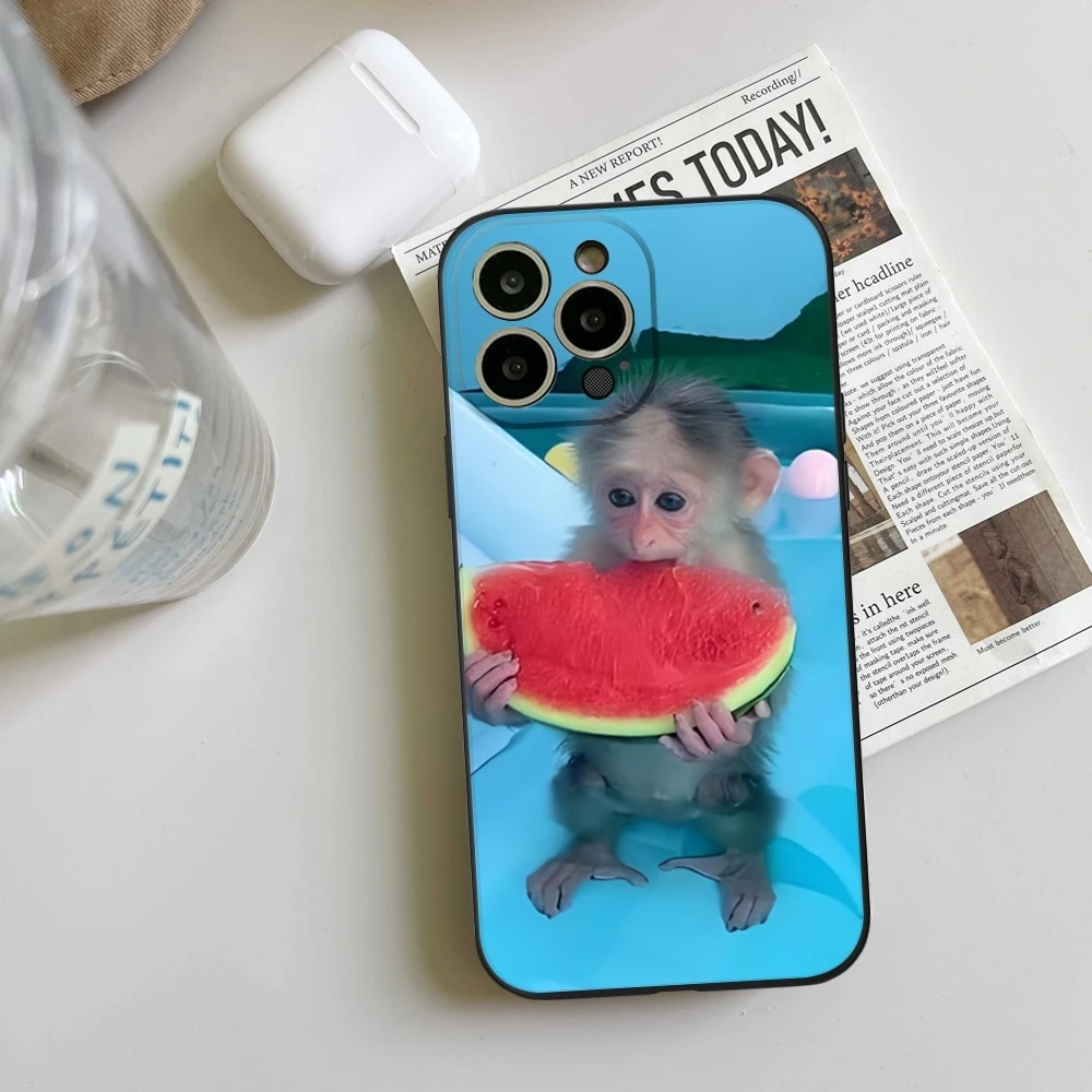 Whimsical Monkey Shockproof Silicone Phone Case - Cute Animal Design