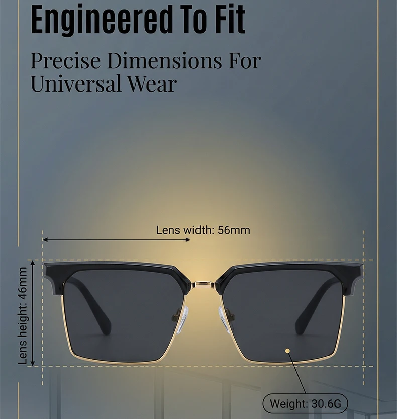 Vintage Square Driving and Fishing Shades on Model