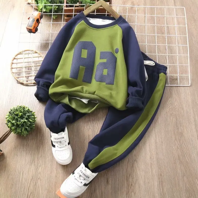 

Cotton Clothing Set Letter Sets Autumn Boys Clothing Sets Children Fleece Sweatshirt Coats Pants