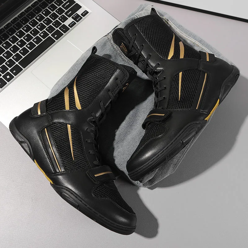 Professional Men Wrestling Boots Boy Big Size 38-47 Mens Boxer Boxing Sport Shoes Breathable Youth Deep Squat Training Sneakers