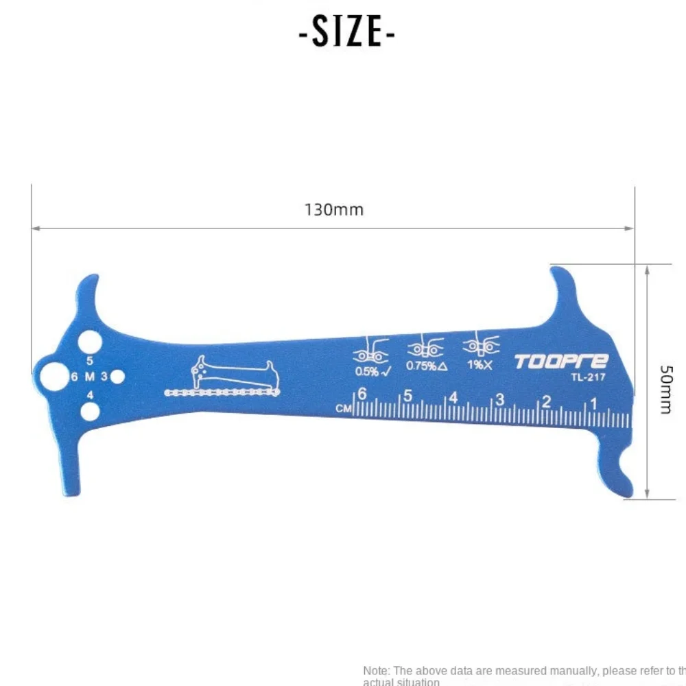 Bike Chain Checker Multi-function Screw Diameter Bike Chain Measuring Ruler Aluminum Alloy Chain Gauge Measurement Checker