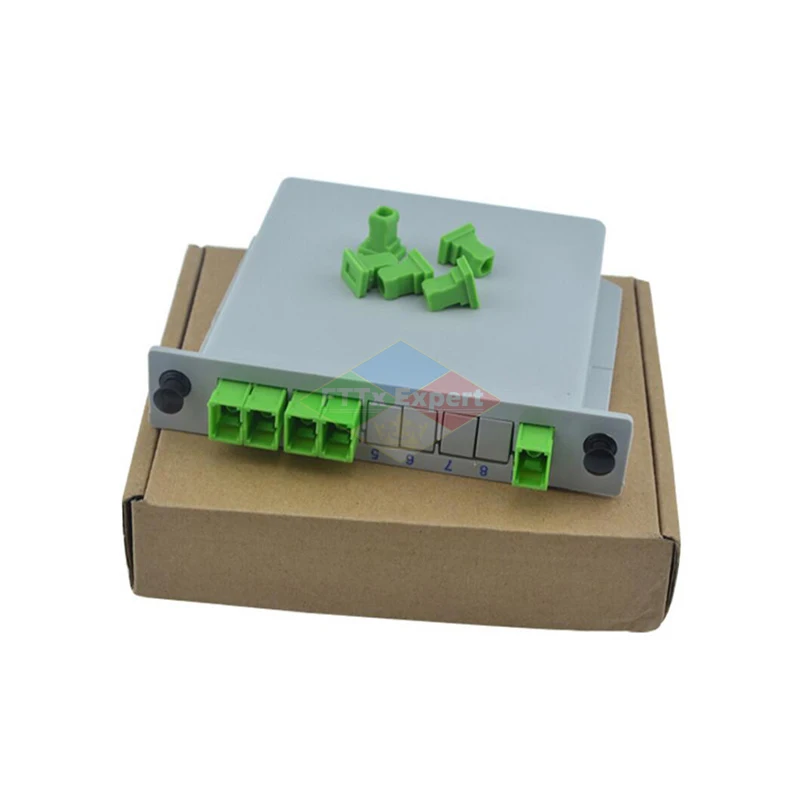 10pcs PLC Cassette Insertion Type SC APC 1x8 Fiber Optic Splitter 1x8 SC UPC Fiber Optical Box FTTH 1x8 PLC Splitter box Special