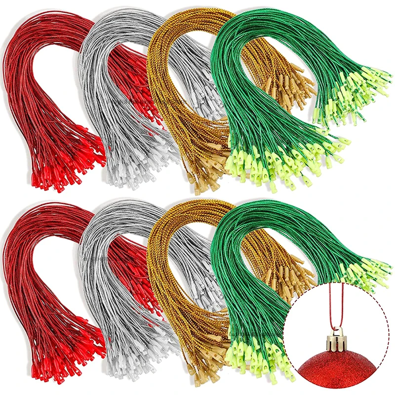 Christmas Ball Ropes Xmas Tree Ornaments Hanging String Ribbon Hook Tag Label String Pendant Decoration with Snaps Locking Pin 1