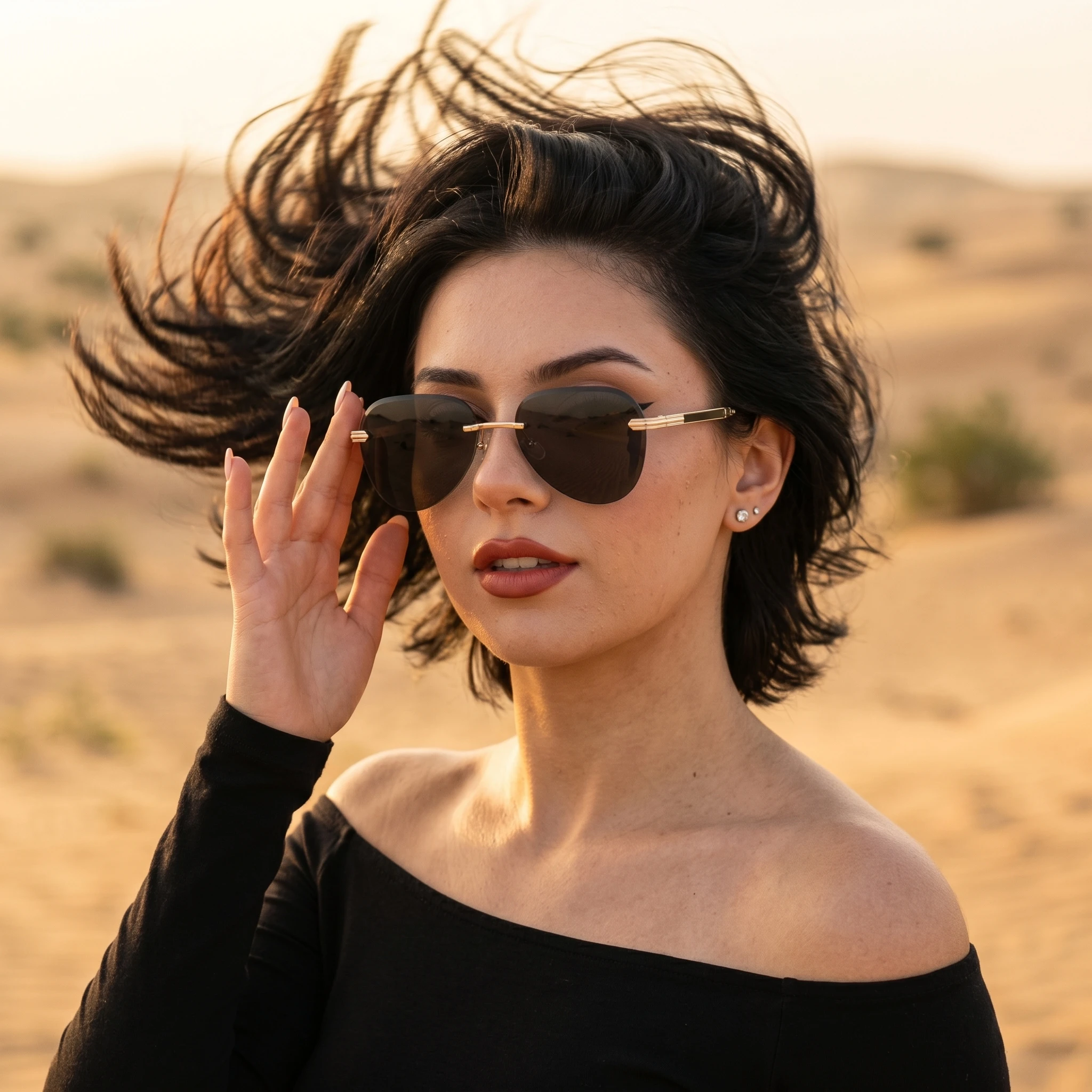 Luxuriöse randlose Piloten-Sonnenbrille für Damen und Herren, Legierungsrahmen, Verlaufsgläser, Sonnenbrille für Damen, Fahrbrille