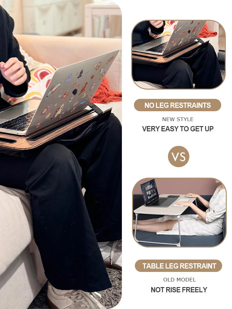 Portable Laptop Desk with Handheld iPad Slot And Phone Holder for Bed Sofa Car - Lazy Person Multi-Use Laptop Desk 2