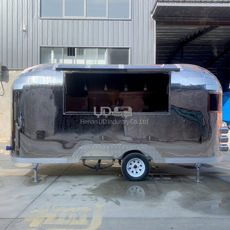 custom airstream cart concession mobile food truck ice cream mobile trailers catering truck for sale Airstream Catering Trailer Mobile Kitchen Food Truck Trailer Ice Cream Cart Street Snack Food Truck for Sale Europe