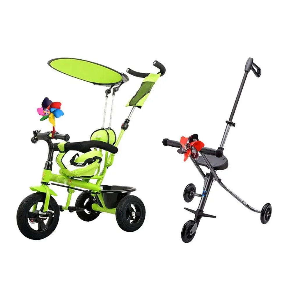 Long Pole/ Short Pole Children Bicycle Windmill 10 Styles Plastic Cartoon Colorful Pinwheel Scooter Decorative Outdoor Kids Toys bicycle windmill