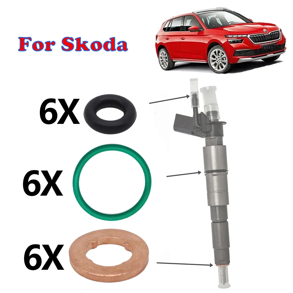 Ugello Iniettore Carburante Guarnizione In Rame Kit Guarnizioni O-Ring Per Skoda Kamiq 2017-2019 Octavia Iv Superb Iii Karoq Rapid 2015 2017 2019