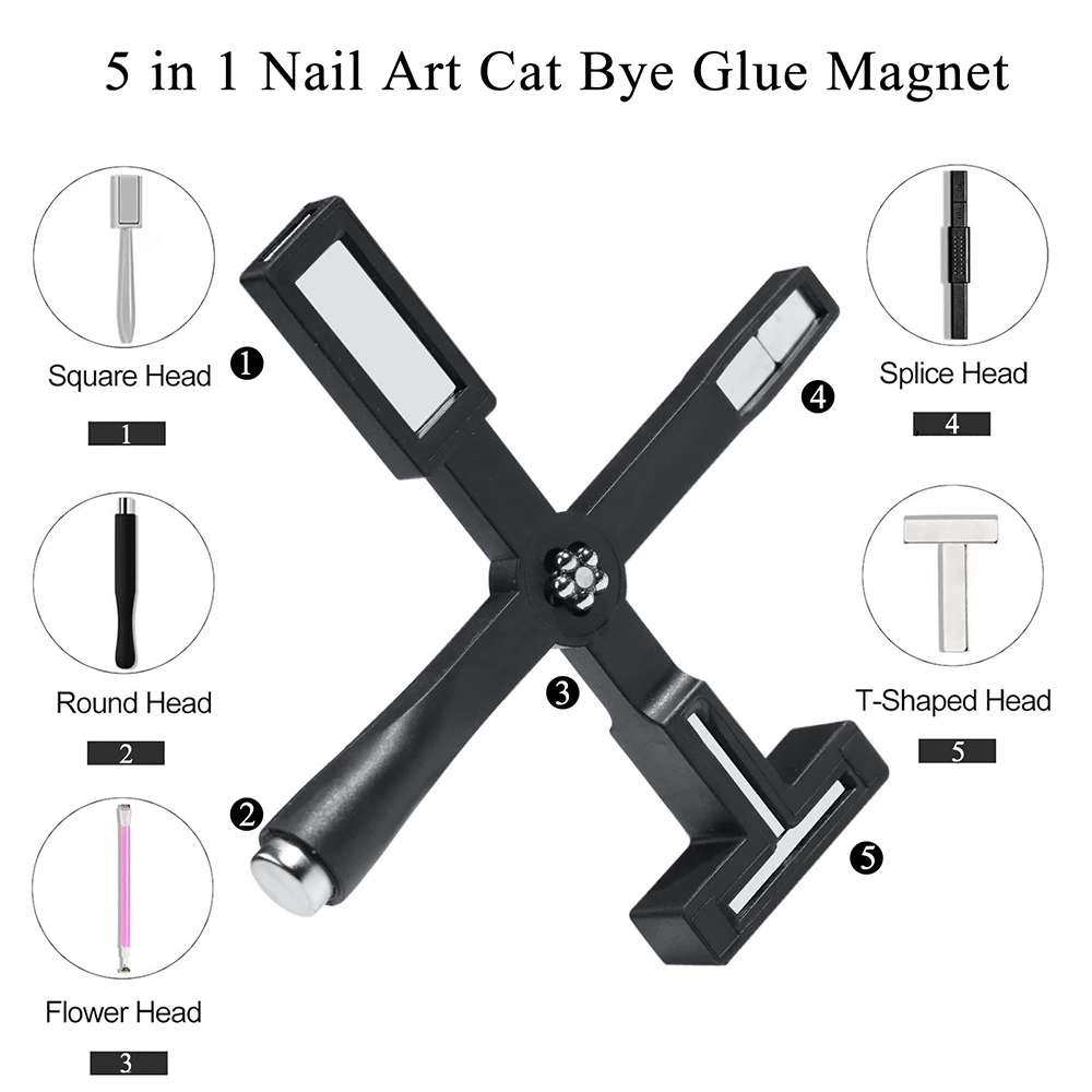 5 In 1 Multifunctional Strong Mnicure Magnet Manicare Cat Eye Stick Nail Art Design Tools For DIY Nail Salon Studio Magnet For magnetic nail art tools,cat eye nail tool,magnetic nail tools,magnetic nail pen