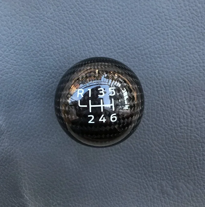 

QDARCTIC carbon fiber Car Gear Shift Knob5 speed 6 speed Manual Handle Ball MT M10x1.25 For mazda 3 Axela for mazda 6 CX5 CX7