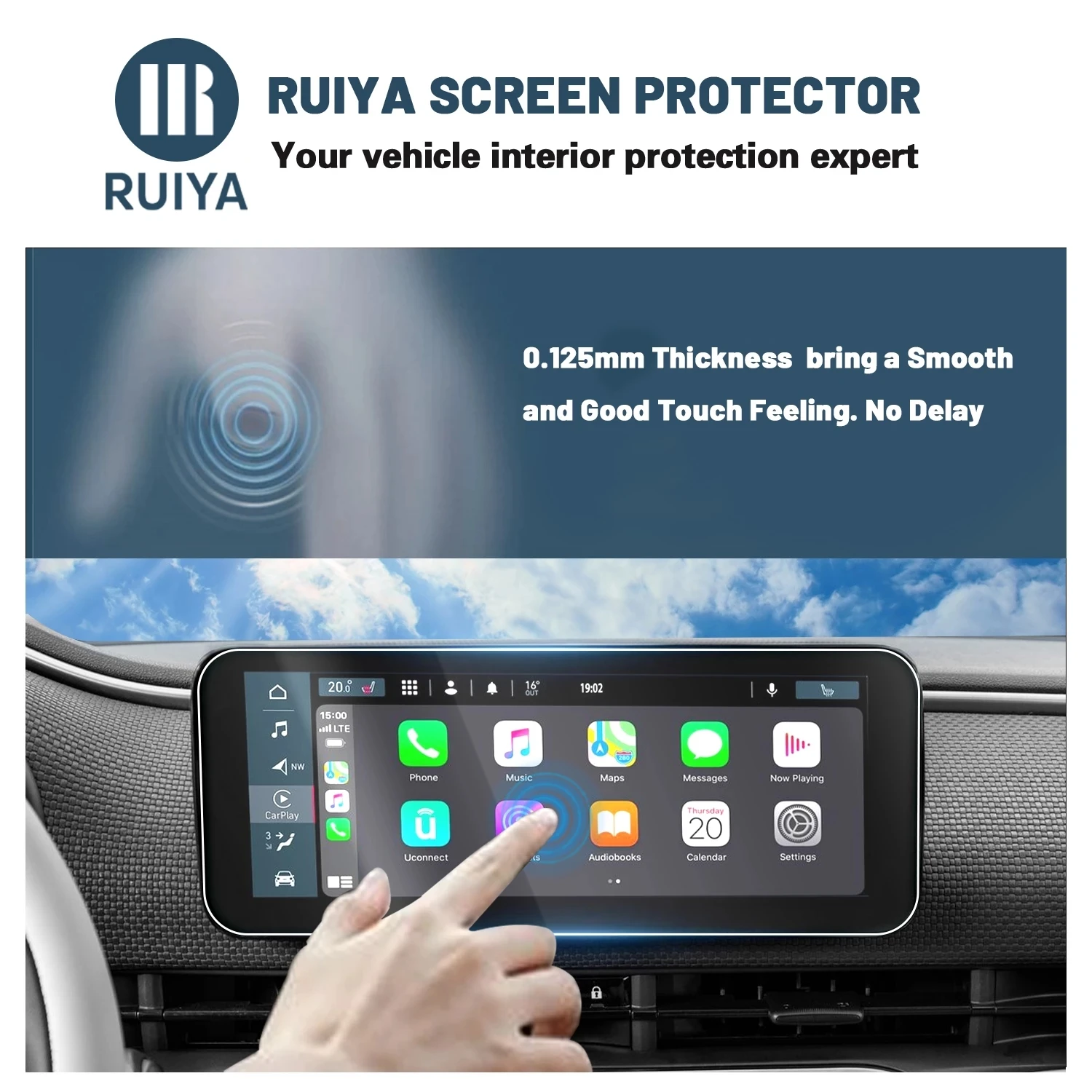 2 Pz Per Fiat 500 E Uconnect 5 2022 10'Pollici Navigazione Gps Per Auto Touch Center Screen Protector Accessori Interni Auto Pet Film