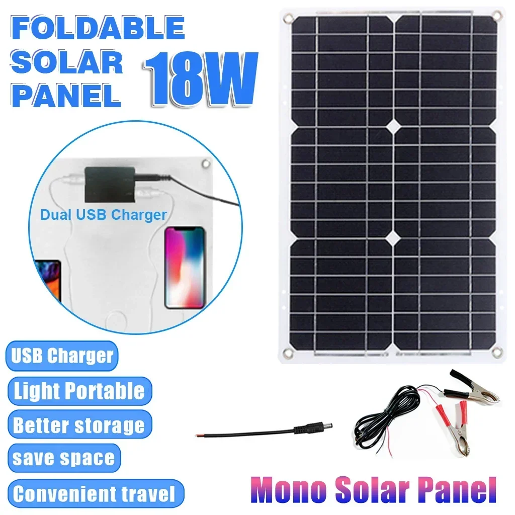 5000W Solar Panel Modified Sine Wave 12V 18V To 220V Kit Solar Power System Charge Panel+30A Controlle Power Generation
