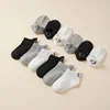 12 double summer children's socks smiling face simple thin breathable cotton socks 1-12 years old solid color boutique socks 3