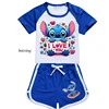 New Lilo And Stitch Girls Boys Clothing Set Kids Sports T shirt+Shorts Set Children Clothing Casual Comfort outfits Pyjamas Gift 5