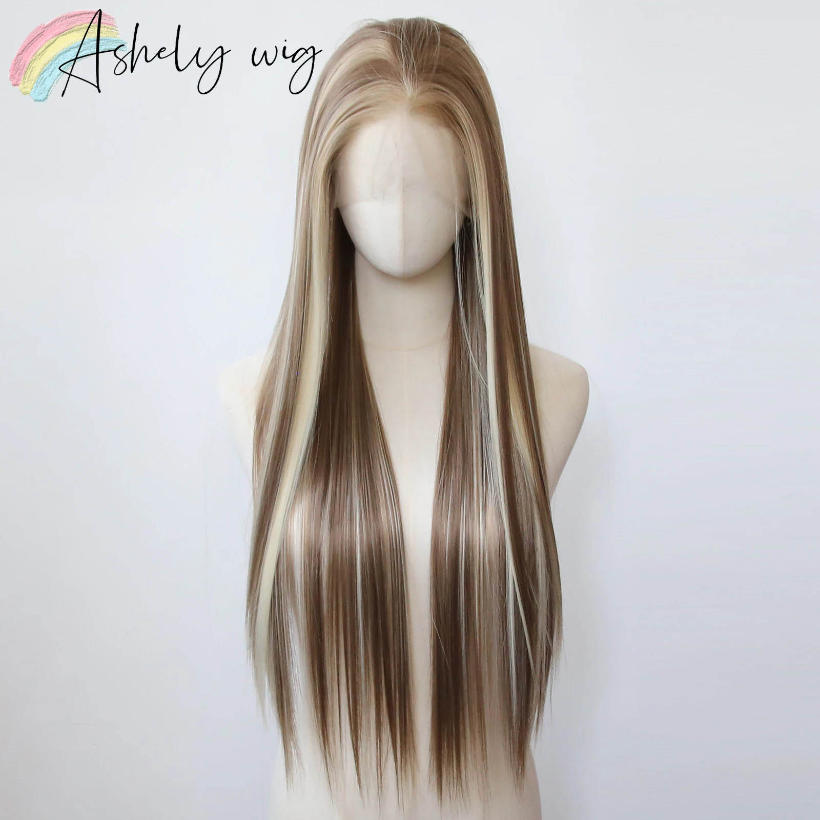 Platinum Highlight Wig 13x4 Lace Front Wigs Synthetic Lace Front Wig High Temperature Resistant Soft High Quality Glueless Wigs